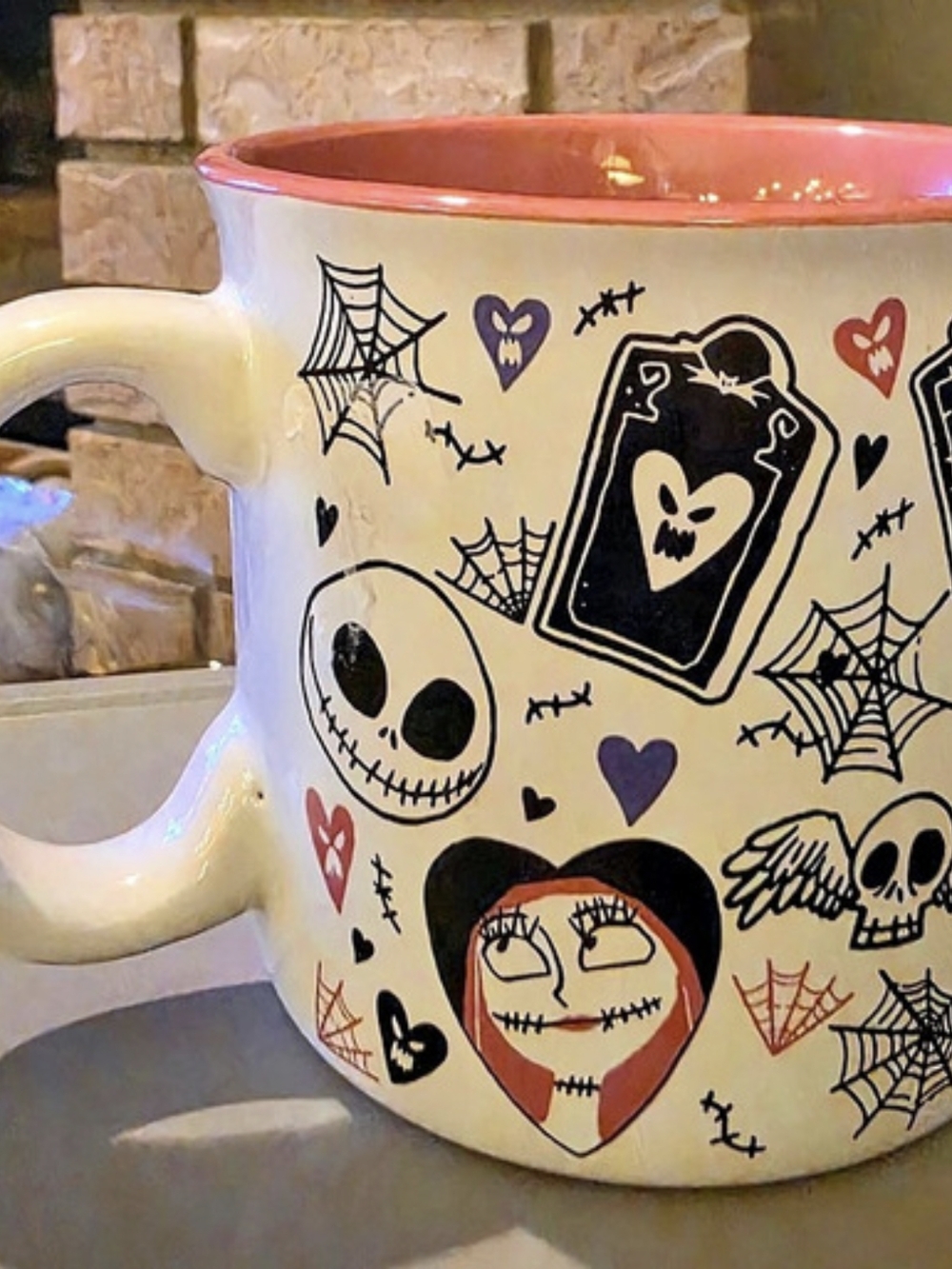 Disney The Nightmare Before Christmas mug Cream & Pink Mug